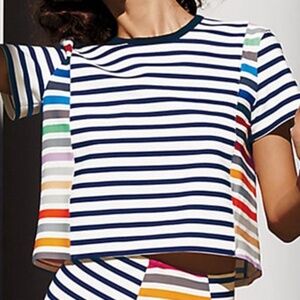 Tanya Taylor Striped Short-Sleeve Top – Size 2